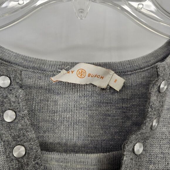 Tory Burch Yessica Sweater In Gray 3/4 Sleeve Tunic Women's Size Small - Picture 5 of 6